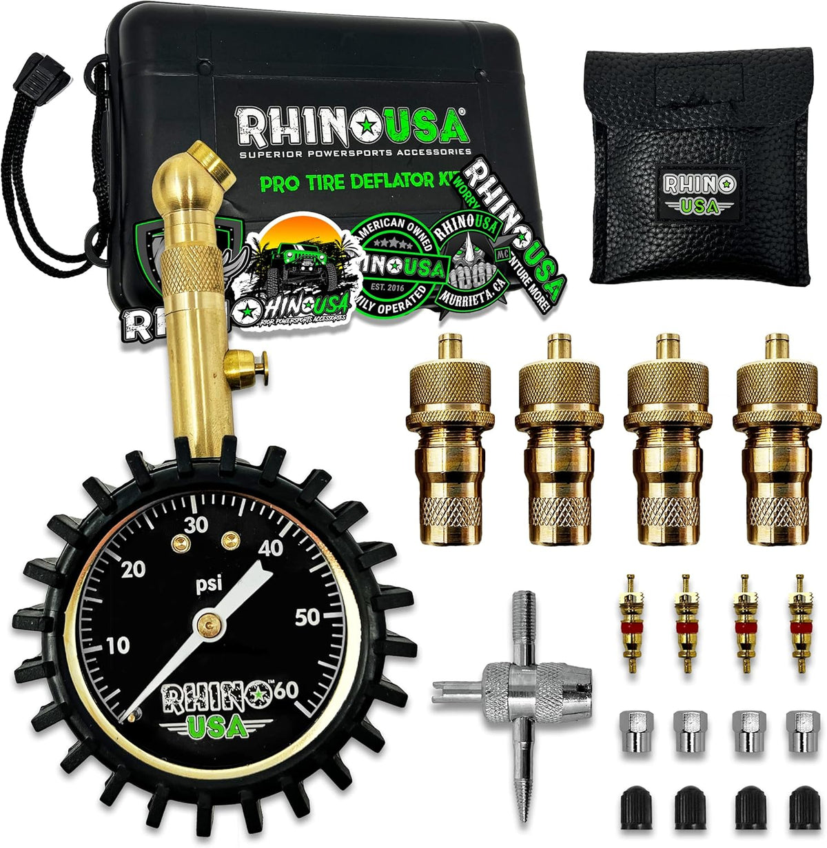 Adjustable Tire Deflators with Gauge 0-60psi Automatic Tire Air Down Tool W98505