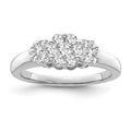 10K White Gold Diamond Cluster Band Ring O167