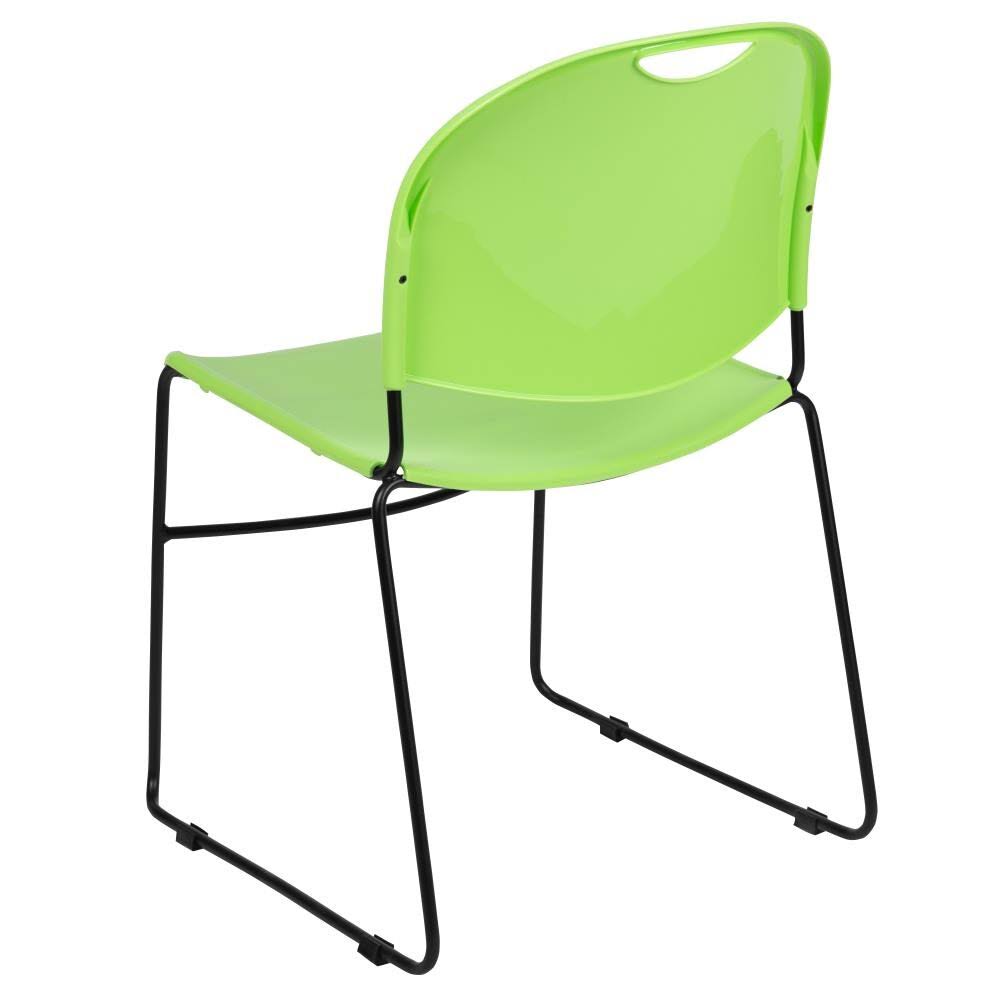 Green Ultra-Compact Stack Chair with Black Powder Coated Frame D319619