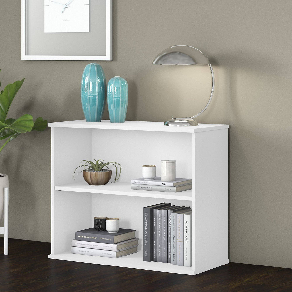 White 2 Shelf Engineered Wood Bookcase C898757
