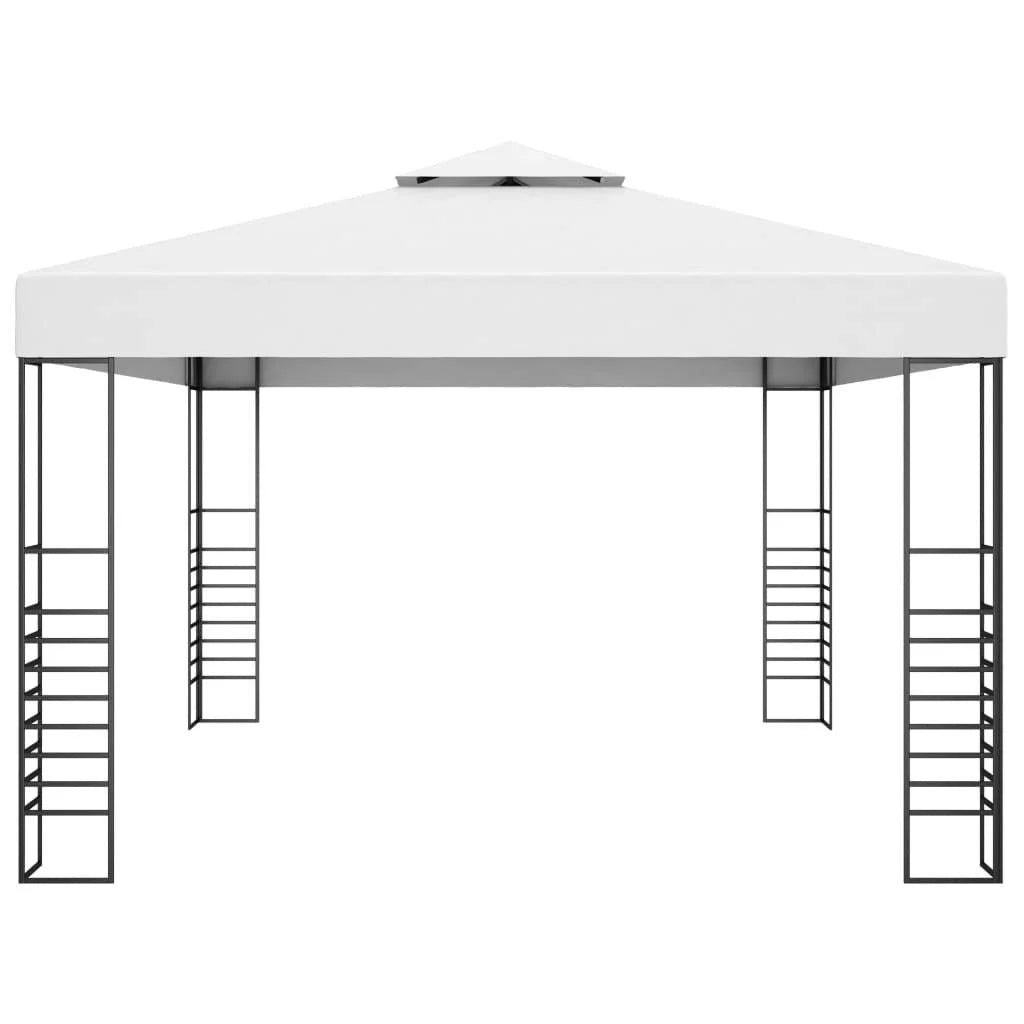 White Powder-Coated Steel Garden Gazebo X386949
