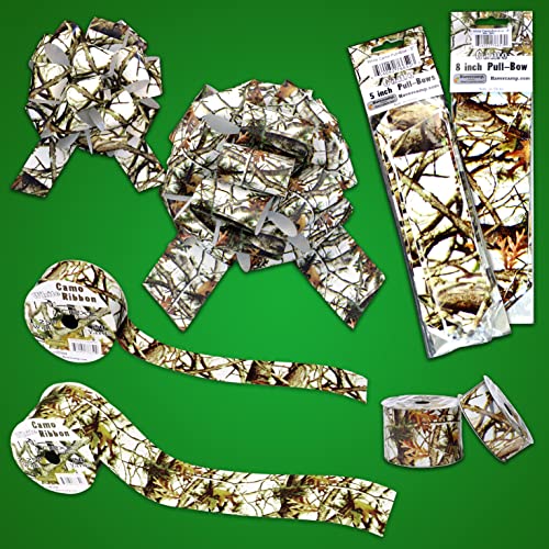 White Camo Ribbon & Bows Gift Wrapping Kit F37563
