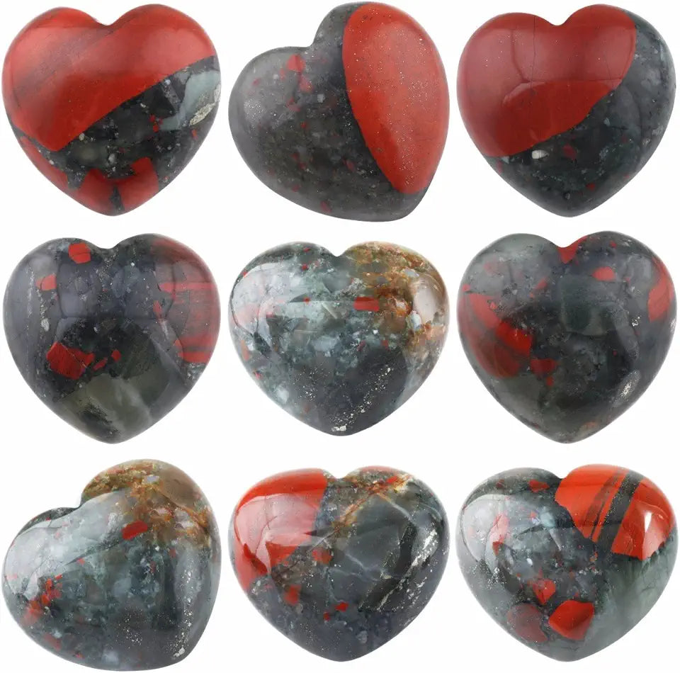 Carved Puff Heart Pocket Stone, Pack of 10 (0.8") D9854