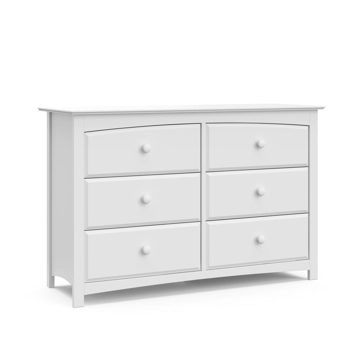 White 6 Drawer Double Dresser A5464