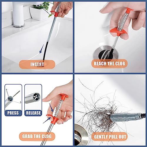 Drain Clog Remover Drain Snake Cleaning Brush 9 Pack V796