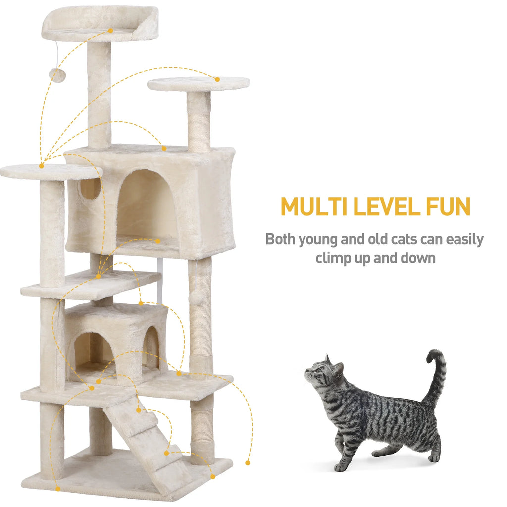53" Cat Tree Tower with Scratching Board O304