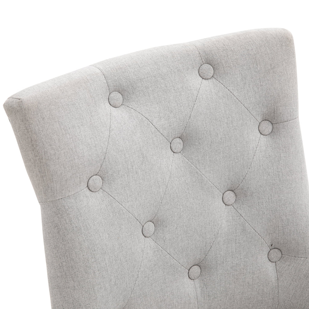 Light Grey Fabric Dining Chairs Set of 2 J59710