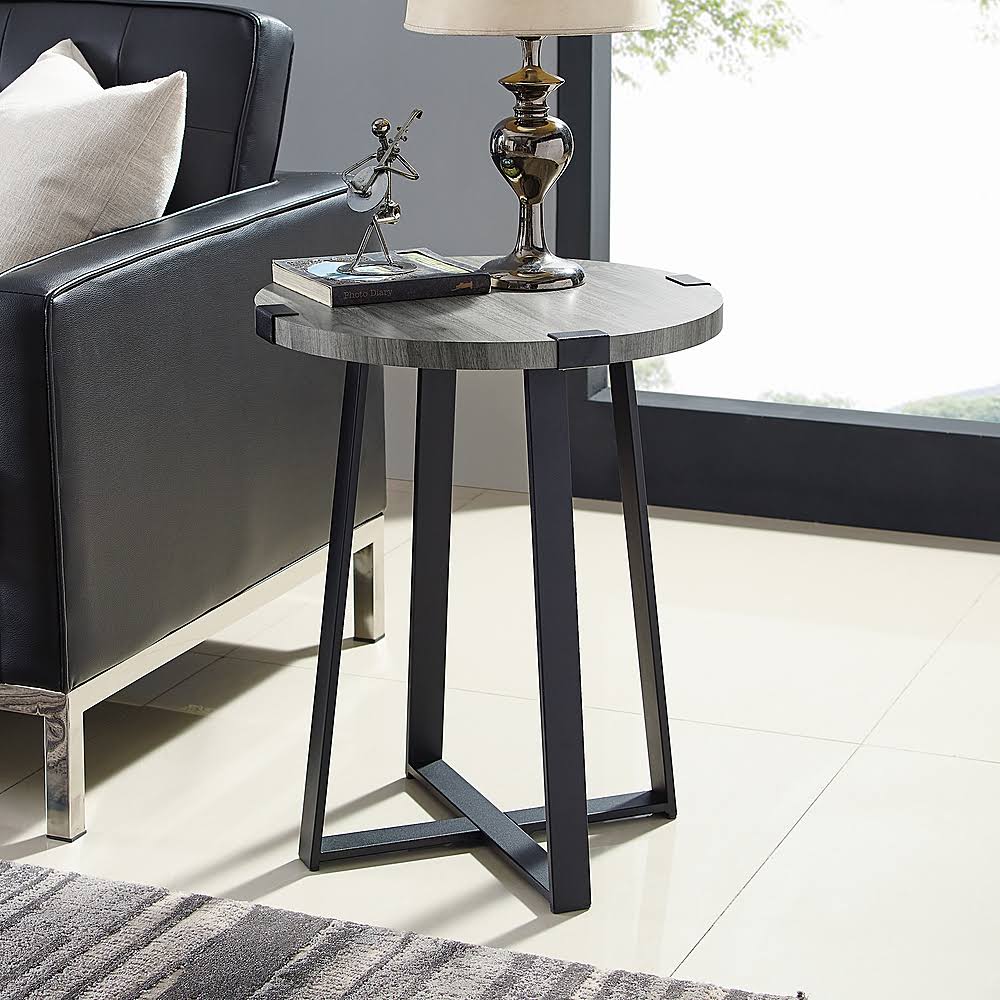 Metal Wrapped Round MDF Side Table O5571