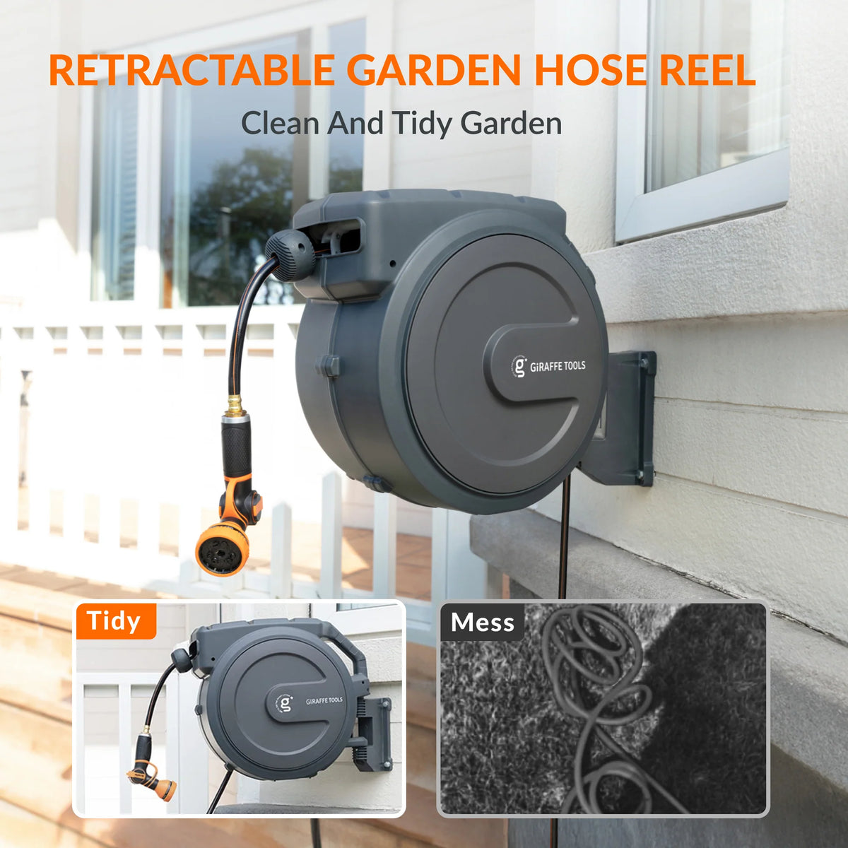 Retractable Garden Hose Reel 1/2in 100ft W441115
