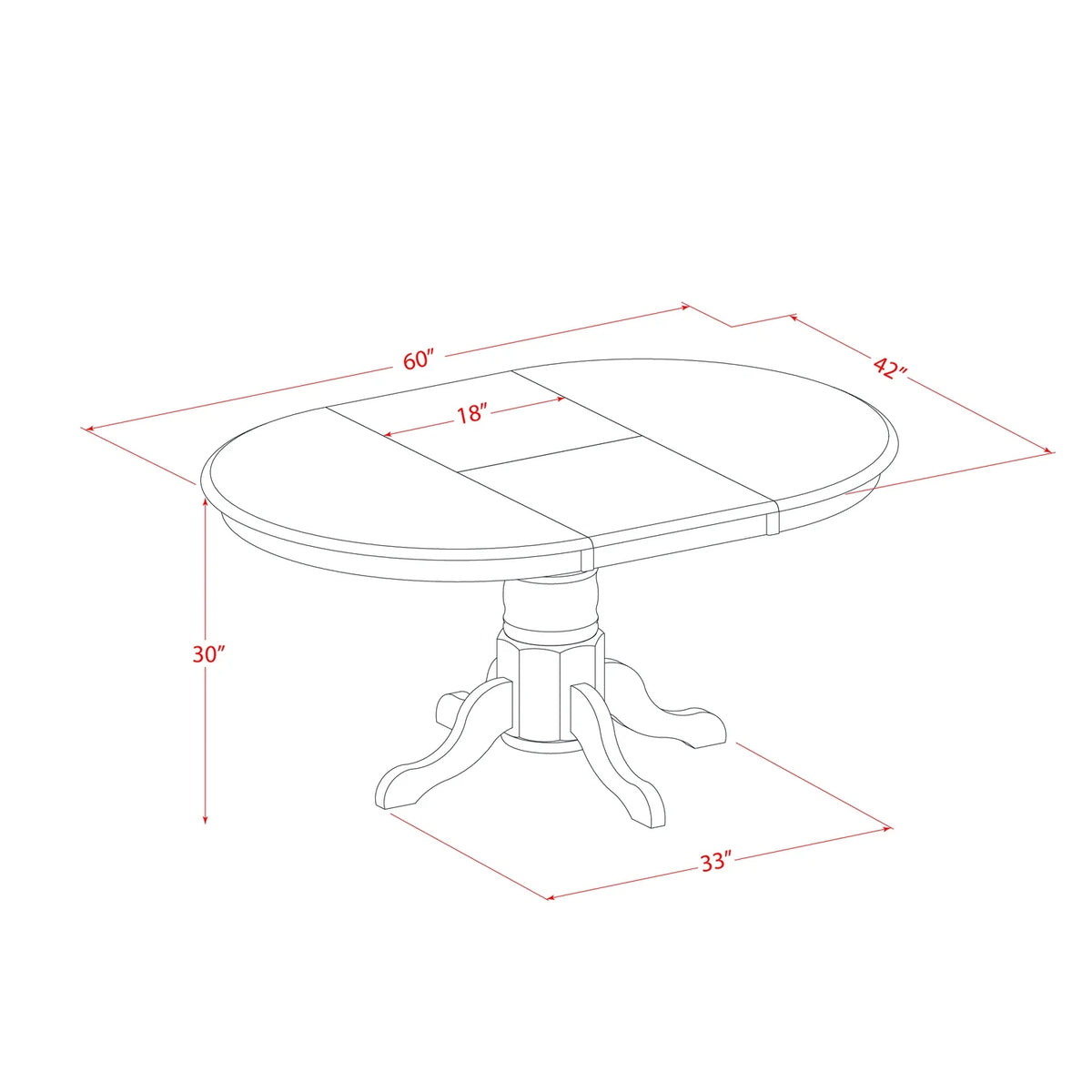 Oval Dining Table with Butterfly Leaf K764