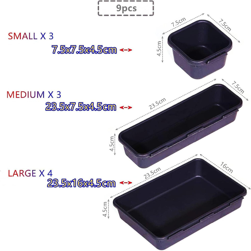8 PCS Clear Plastic Drawer Organizer Trays T9433