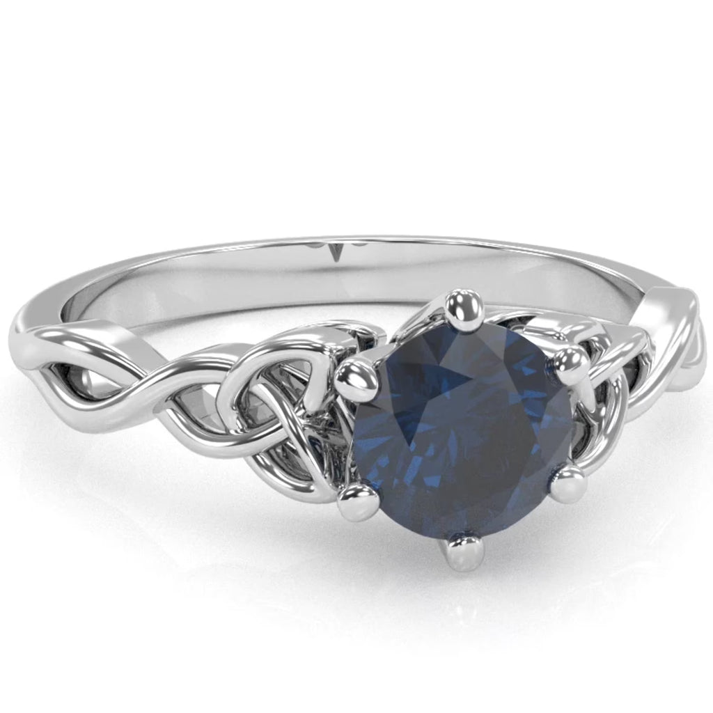 Sapphire Engagement Ring In 14k White Gold A19659