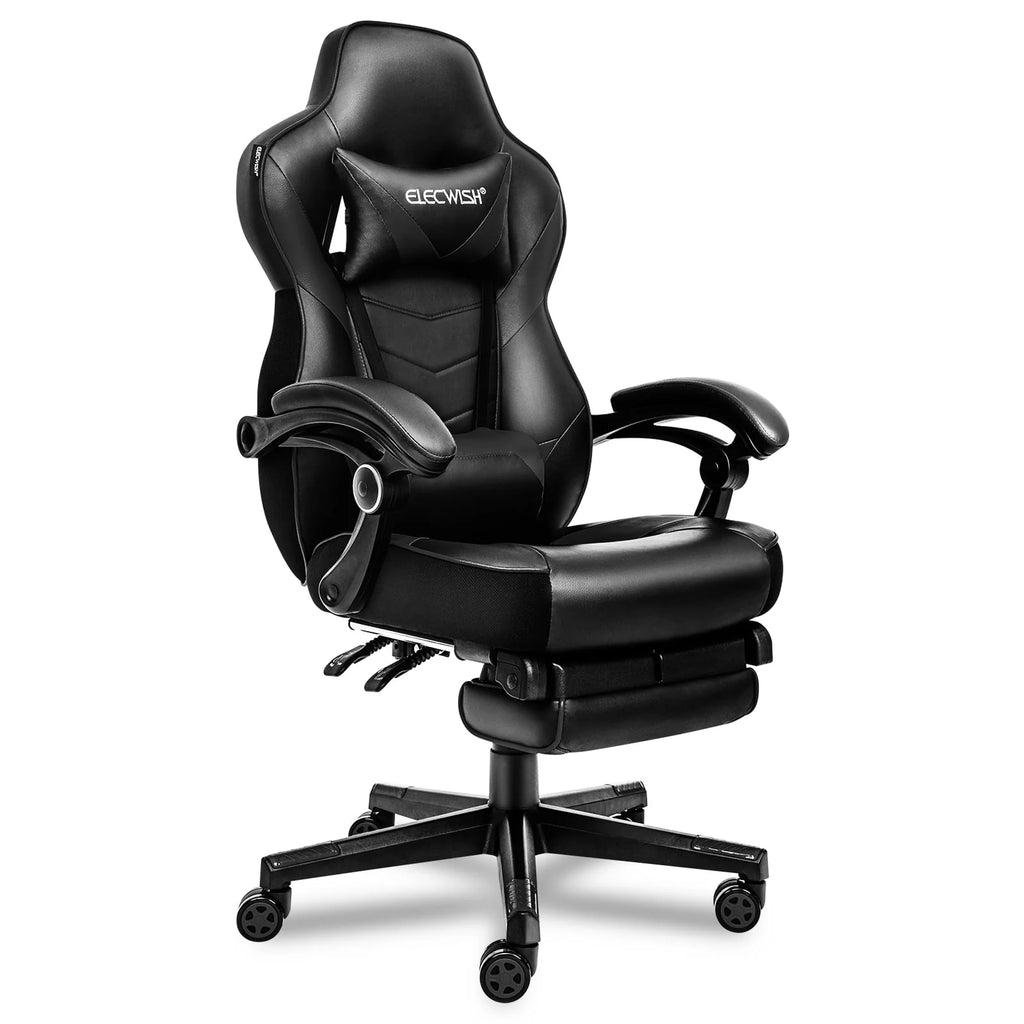 Gray Gaming Chair with Footrest E5684