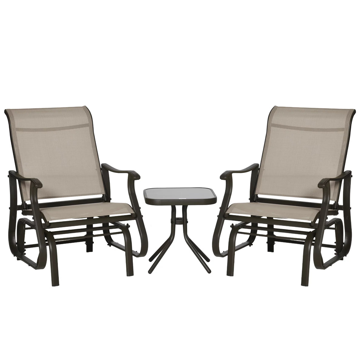 3 Pc Outdoor Swing Chairs with Table Set T13710