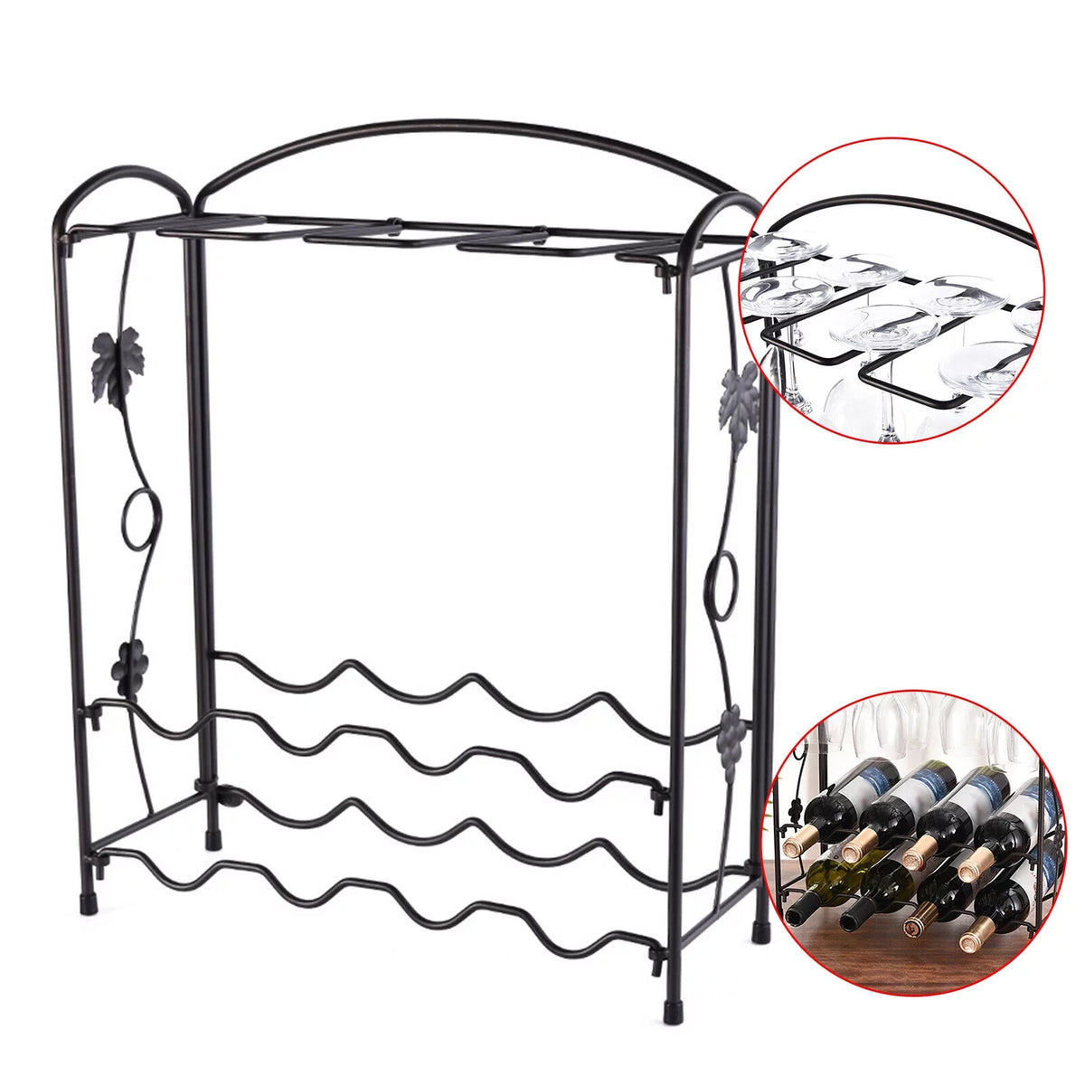 2-Tier 8 Bottles Stackable Wine Rack Y834