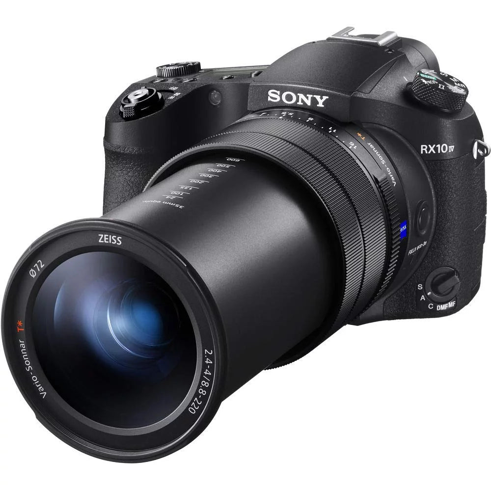 Sony Cyber-shot DSC-RX10 IV Camera With Soft Bag, Tripod, 2x Extra Batteries, LED Light, 2x 64GB Memory Card, Card Reader D337442