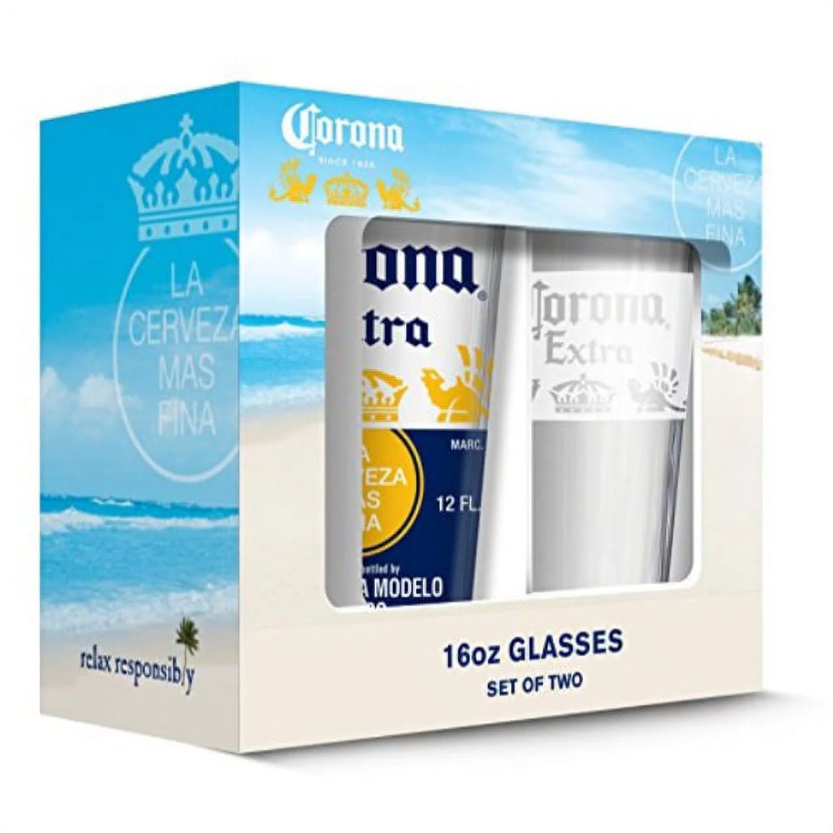 White Pub Glass Set of 2 A595