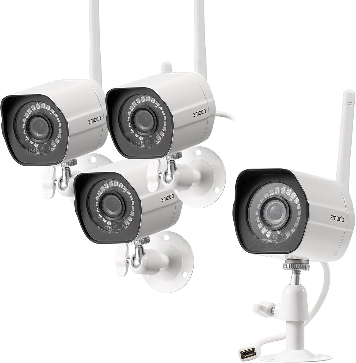 1080p Full HD Wifi Outdoor Security Cameras with Night Vision, IP 66 Weatherproof, 4 Pack K257