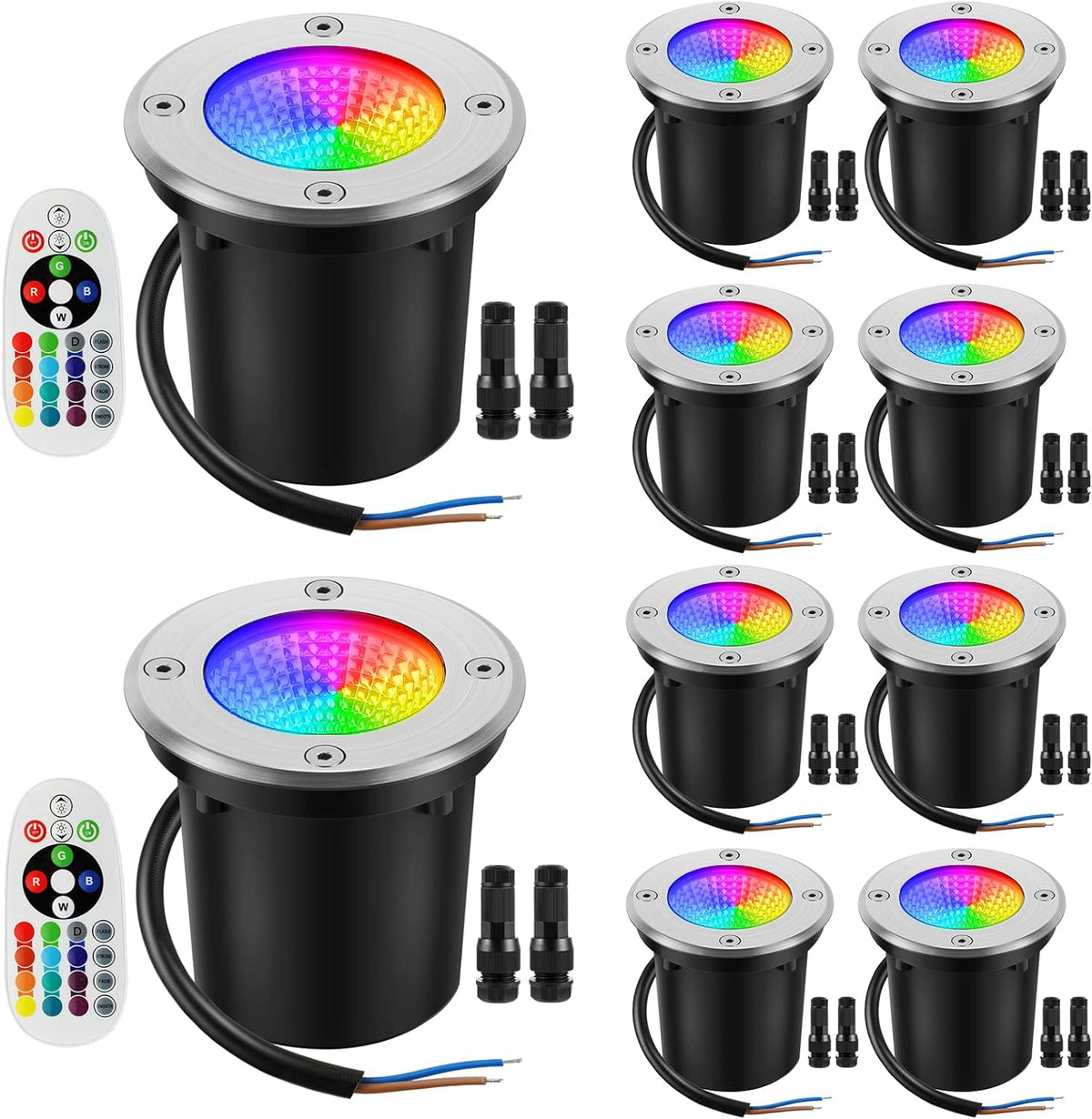 10W RGBW LED Landscape Lights IP67 Waterproof 10 Pack W5711