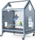 25 Inch Acrylic Bird Cage with Bird Feeders, Water Bottle, Perch Z234