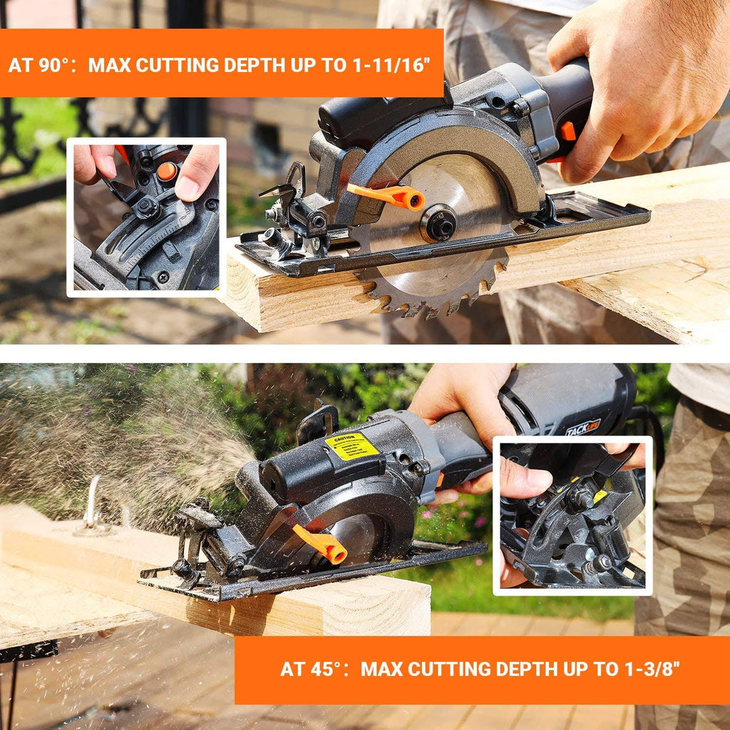 Circular Saw with Metal Handle, 6 Blades, Laser Guide V220578