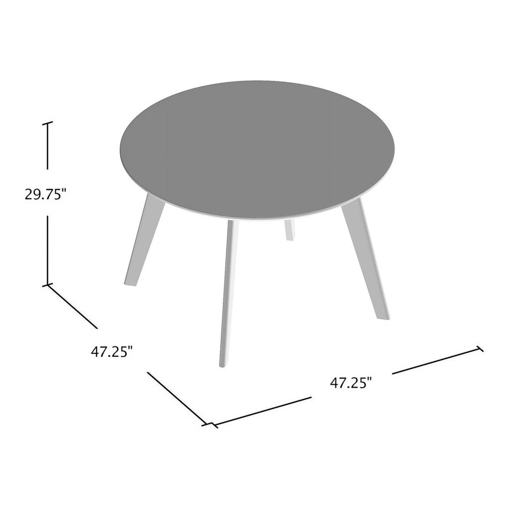 Round Top Contemporary Wood Dining Table in Walnut Gray J30900