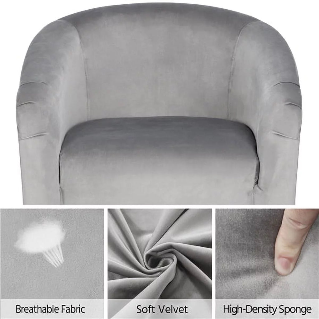 Ivory Polyester Boucle Accent Chair E5810