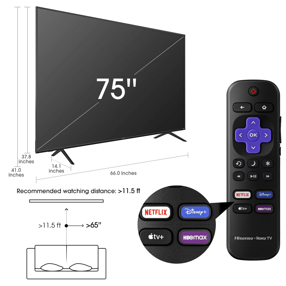 75 Class 4K UHD LED LCD Smart TV HDR G324683