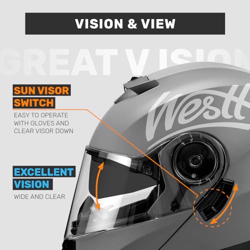 Modular Full Face Motorcycle Helmet with Flip up Dual Visor V918314