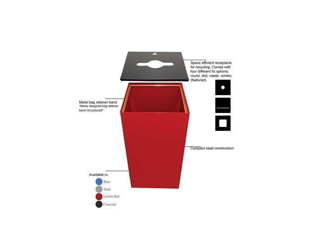 Scarlet Steel Recycling Receptacle, 32 gal, Set of 3 X285935