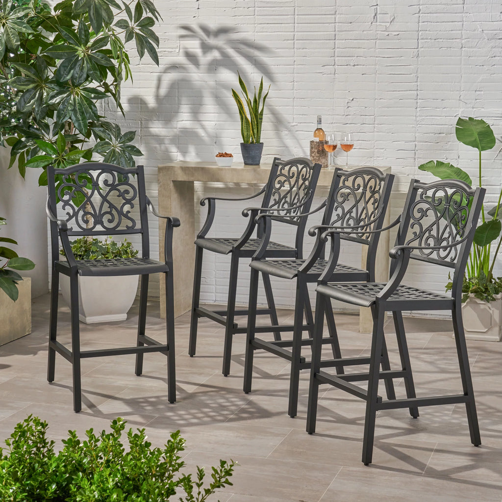 Set of 4 Aluminum Barstools C9385