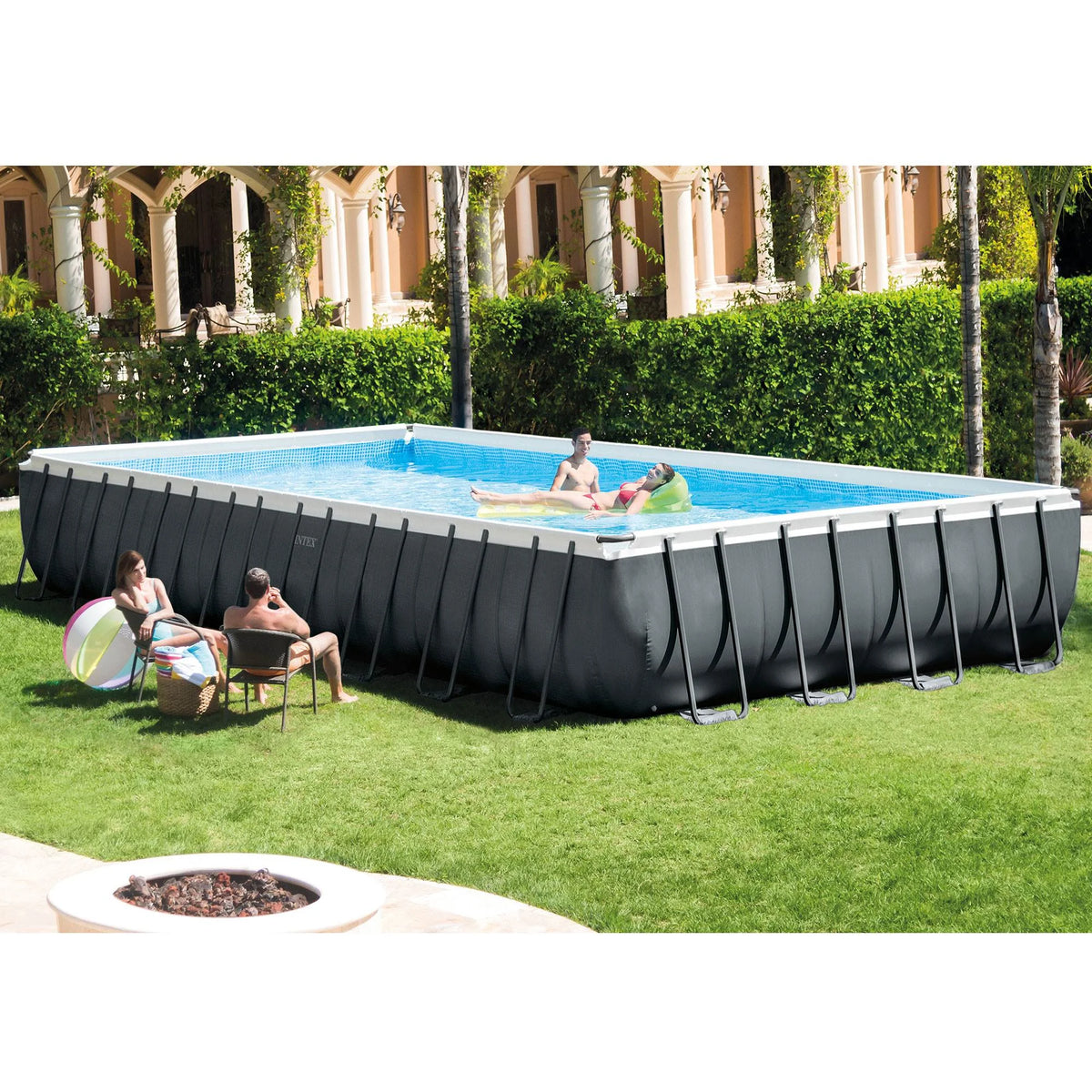 24' x 12' x 52 Rectangular Frame Swimming Pool with Pump L858