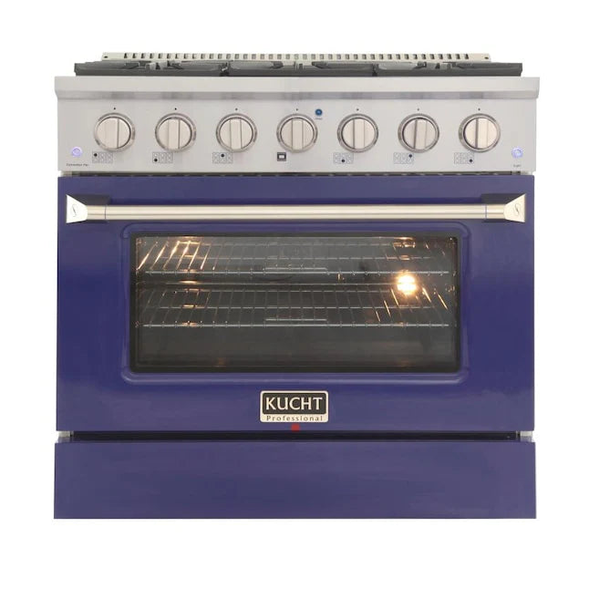 36 Pro-Style Natural Gas Dual Fuel Range with 4 Burners in Blue K7307