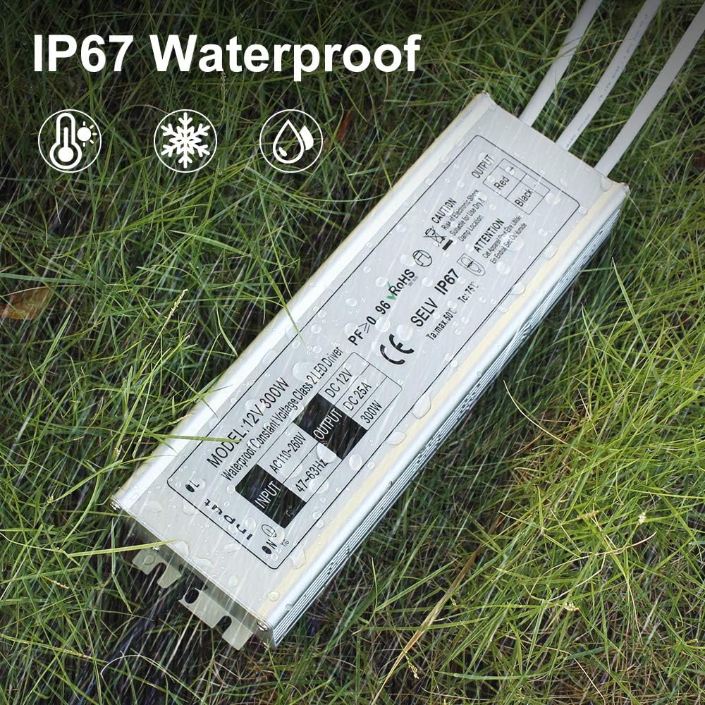 Waterproof IP67 LED Power Supply 300W 110V AC to 12V DC D494