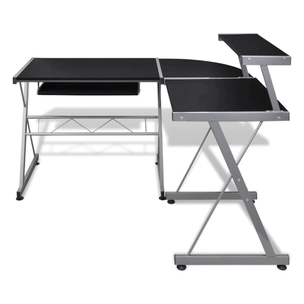 Black Computer Desk With Pull Out Keyboard Tray M229289