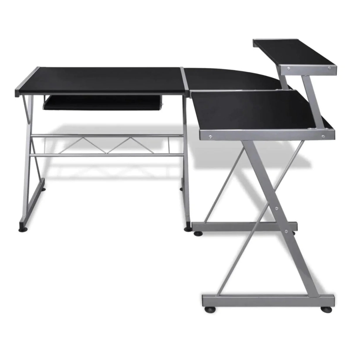 Black Computer Desk With Pull Out Keyboard Tray M229289
