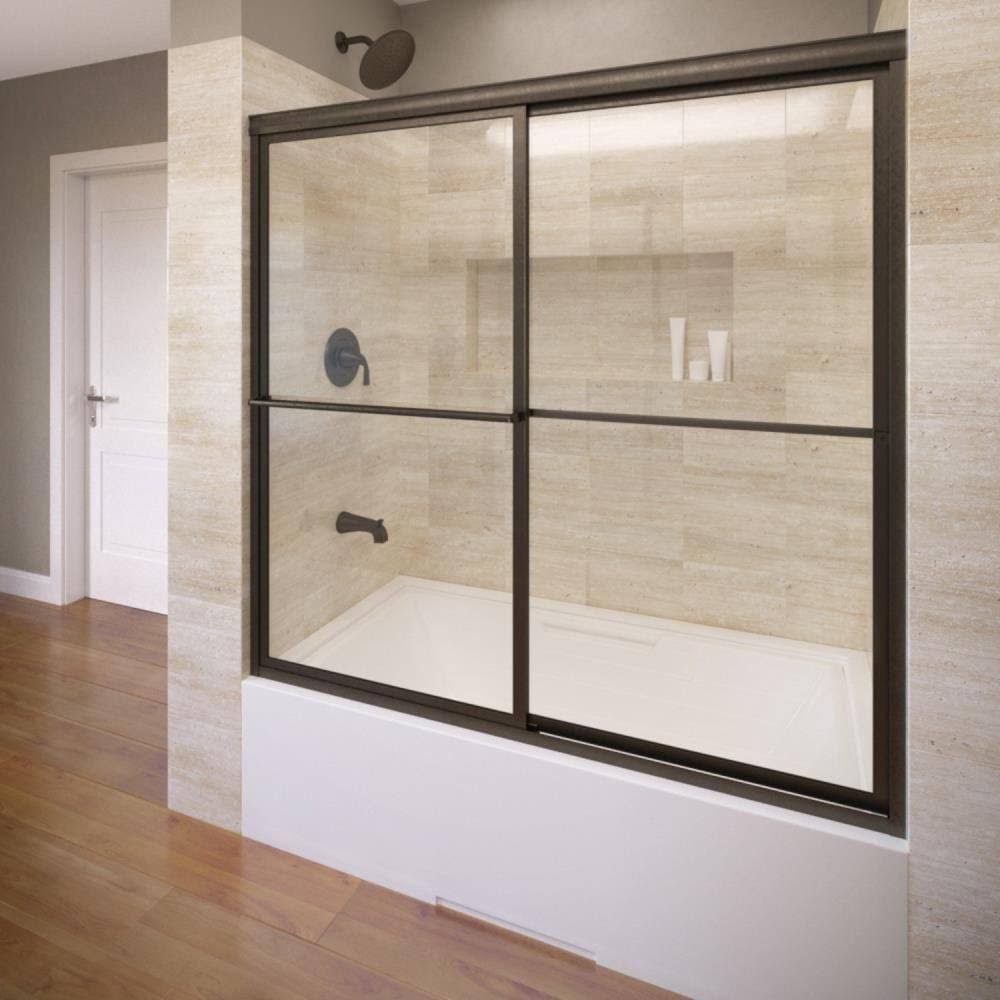Clear Framed Sliding Tub Door in Oil Rubbed Bronze A275065