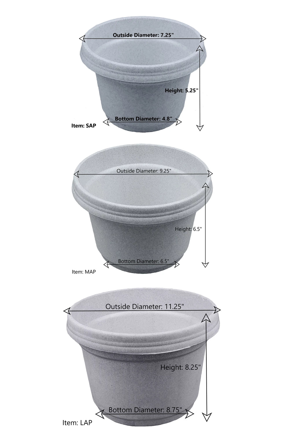 Case of 5 12 inch Terra Cotta Plastic Flower Pot with Saucers D562994