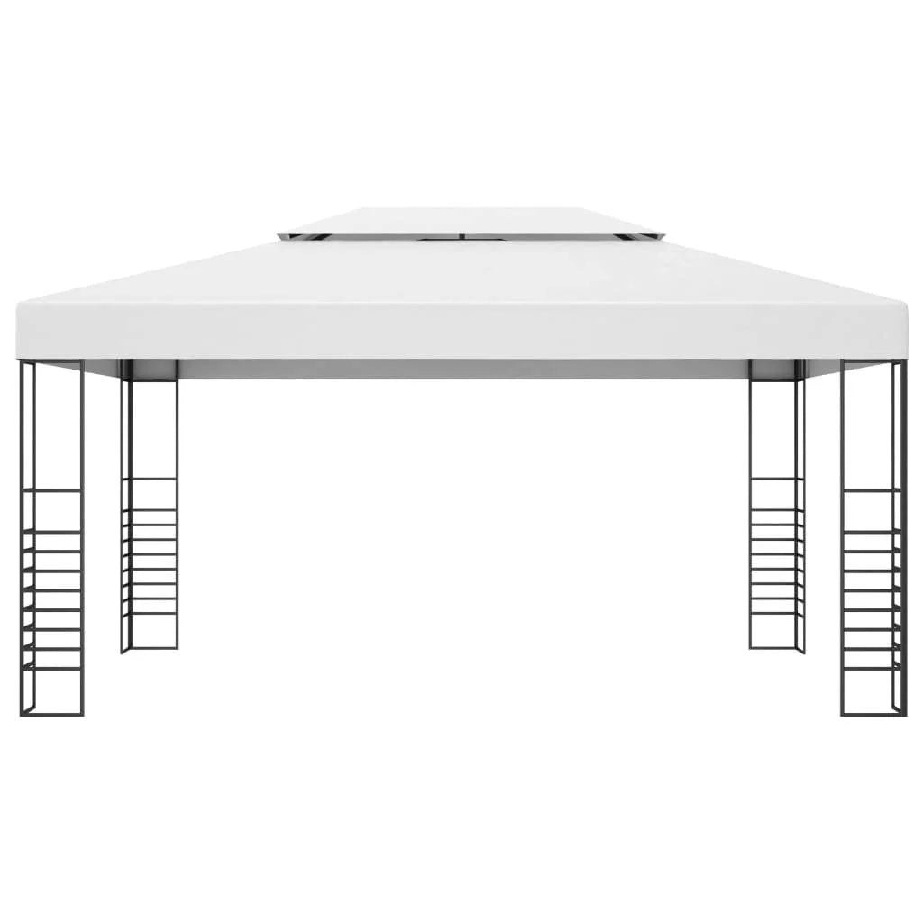White Powder-Coated Steel Garden Gazebo X386949