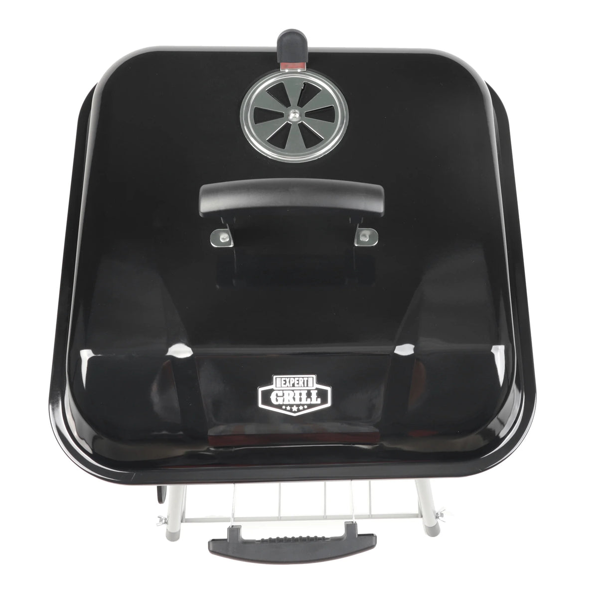 Square Steel Charcoal Grill with Wheels, Black T58787