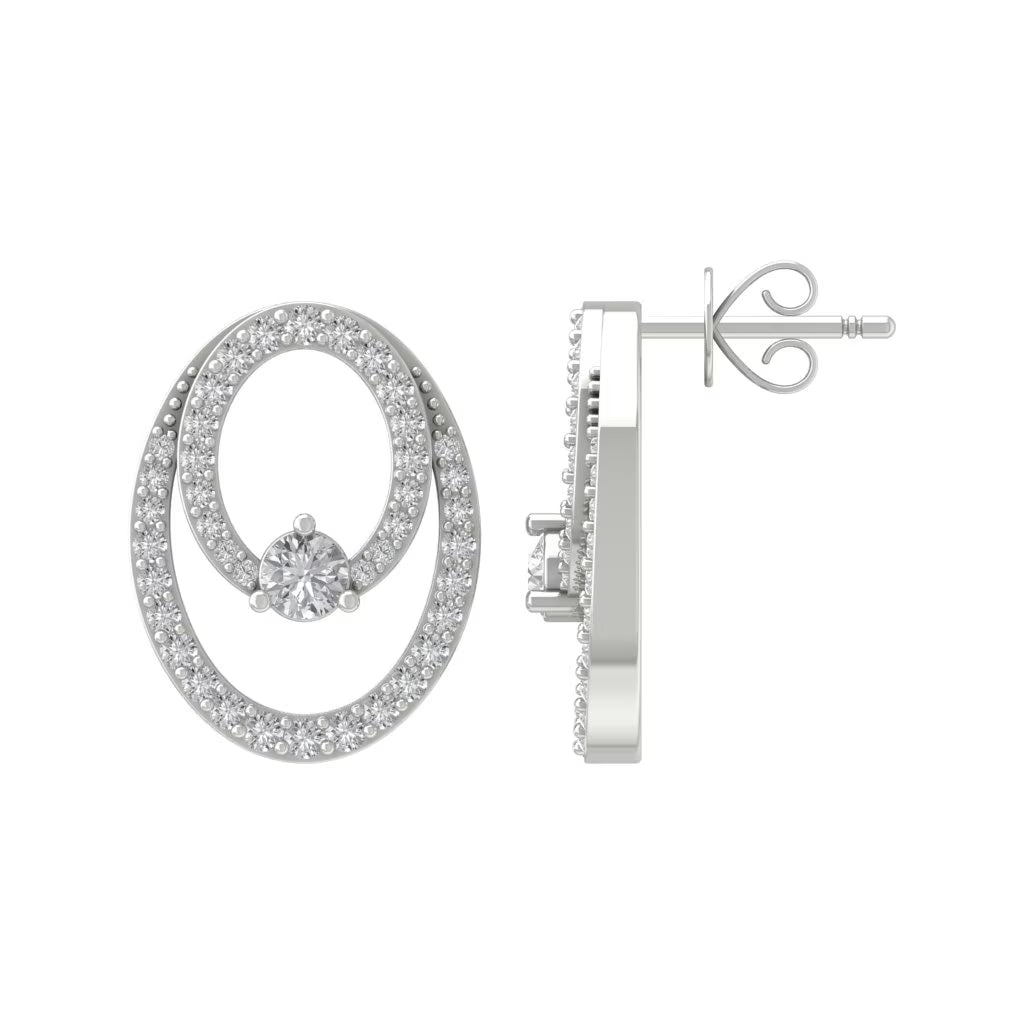 14K White Gold Diamond Stud Earrings G321182