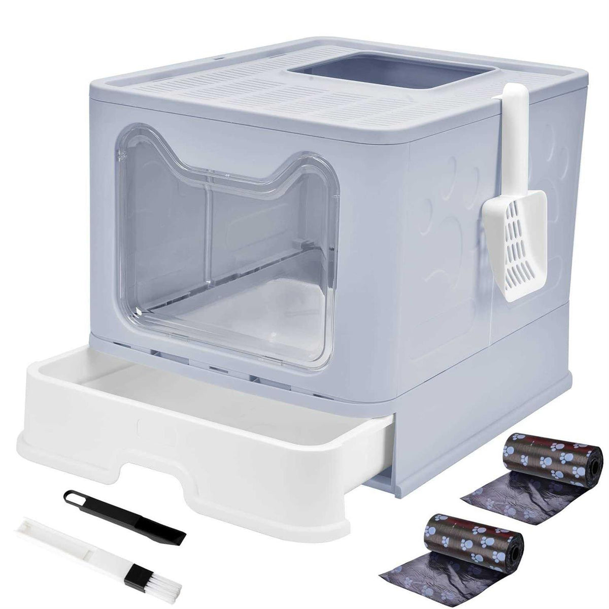 Foldable Cat Litter Box with Lid A687438