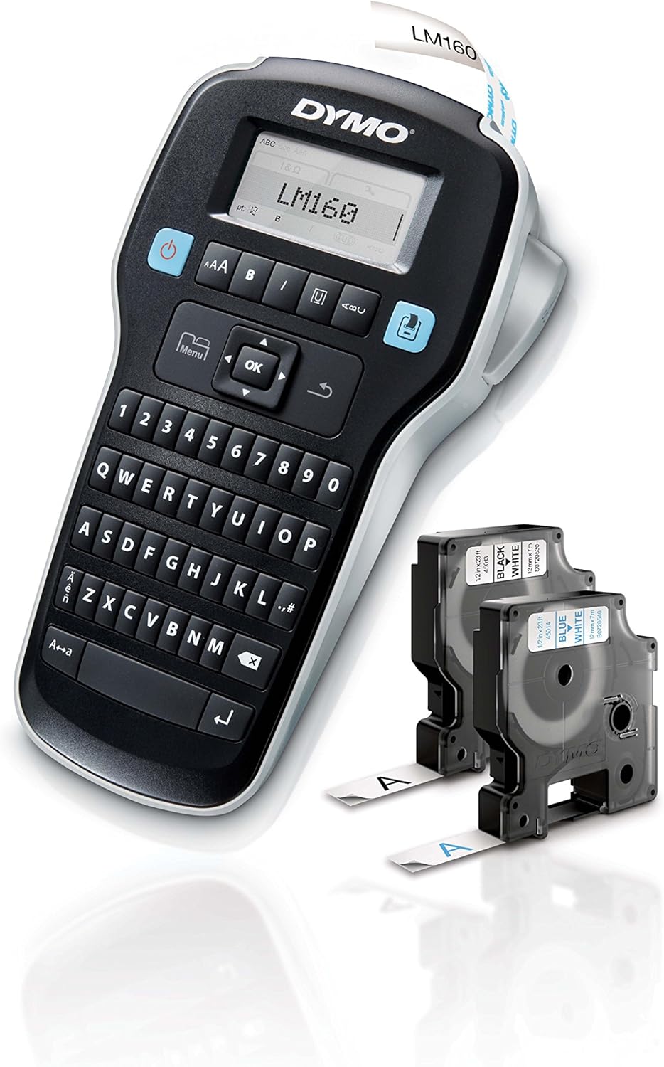 Portable Label Maker, QWERTY Keyboard, Black Pack of 2 Z551172