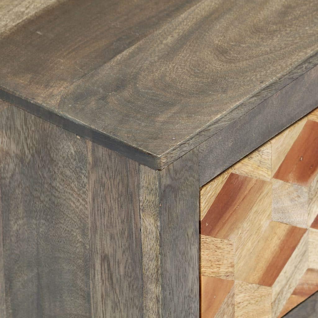 Gray Solid Mango Wood Bedside Cabinet G474