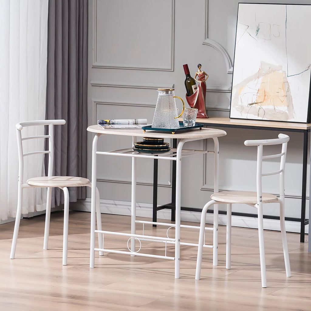 3 Pieces Dining Table Set with Chair for 2 H894635