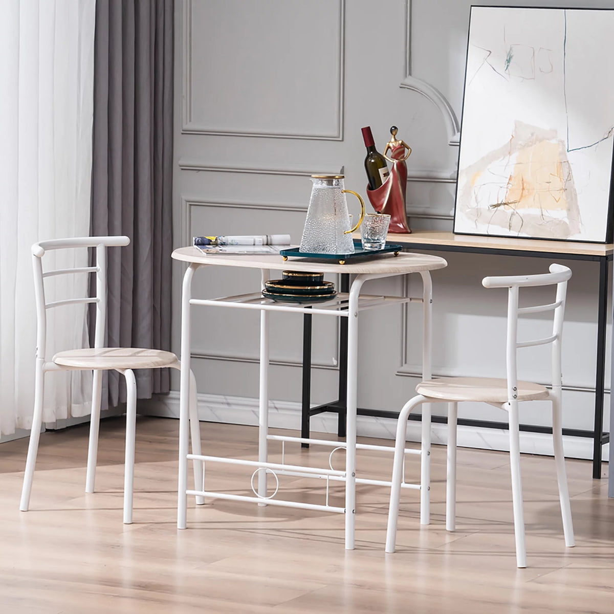 3 Pieces Dining Table Set with Chair for 2 H894635
