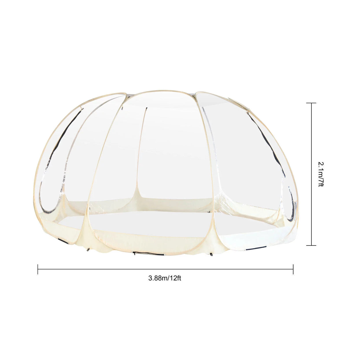 12 x 12 x 7 ft Clear Pop-Up Bubble Tent 6-10 Person with Storage Bag Z786
