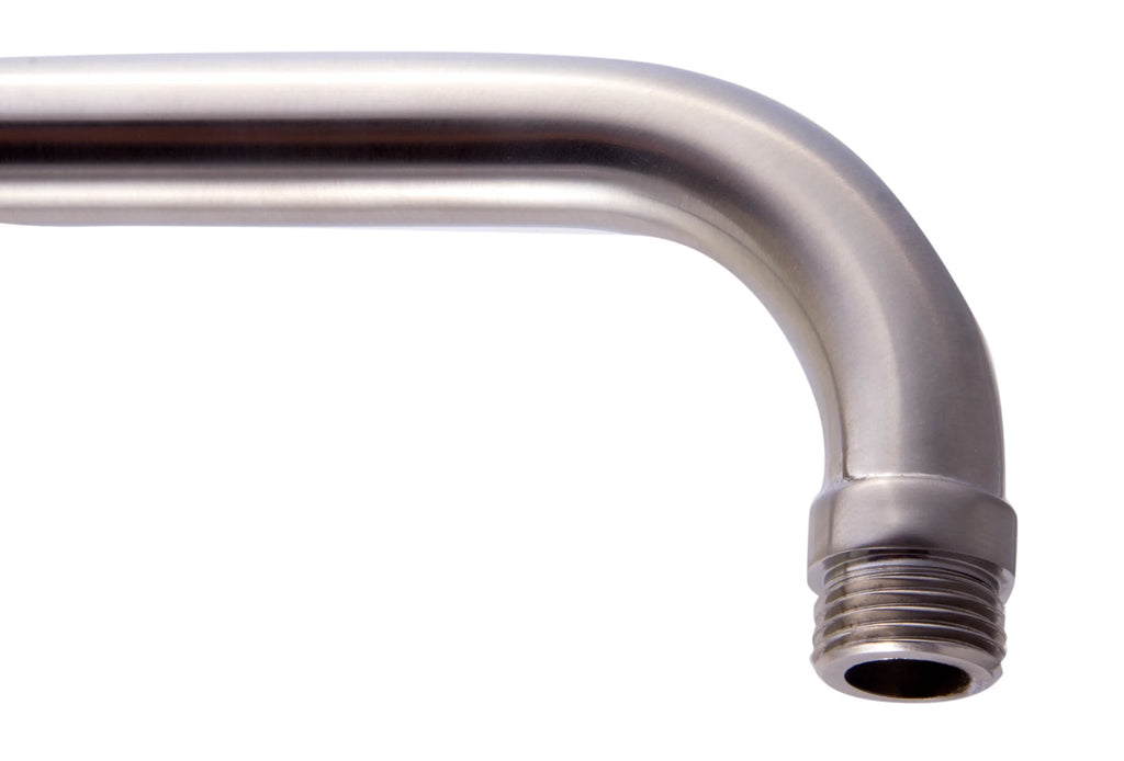 Brushed Nickel 12" Round Raised Wall Mounted Shower Arm Q9592