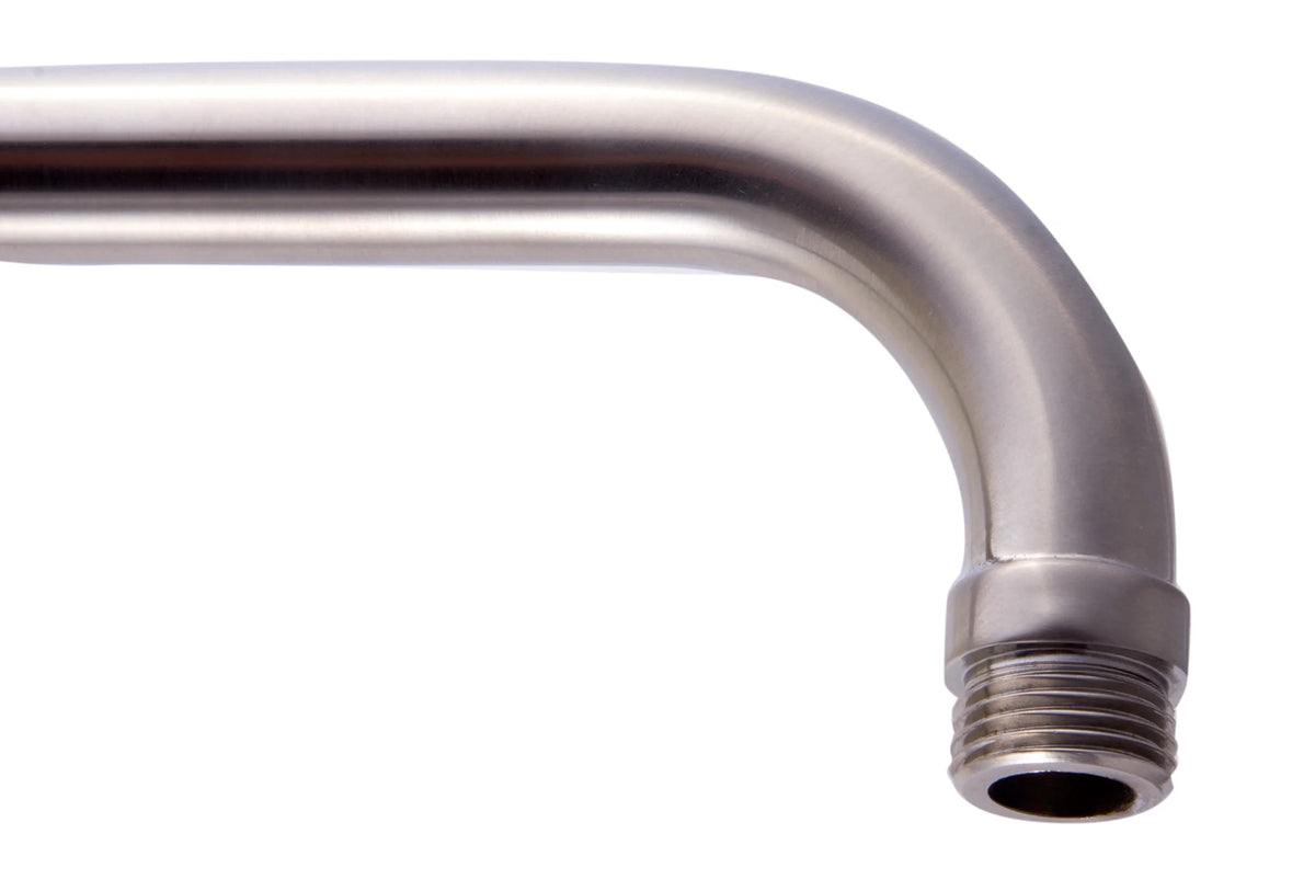 Brushed Nickel 12" Round Raised Wall Mounted Shower Arm Q9592