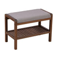 Solid Bamboo Padded Bench Dark Brown B992653